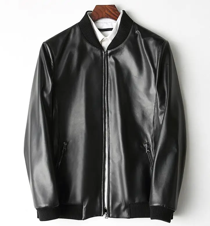 

L-4XL HOT / Spring Men's New Fashion Personality Short Locomotive Casual Collar PU Leather Jacket