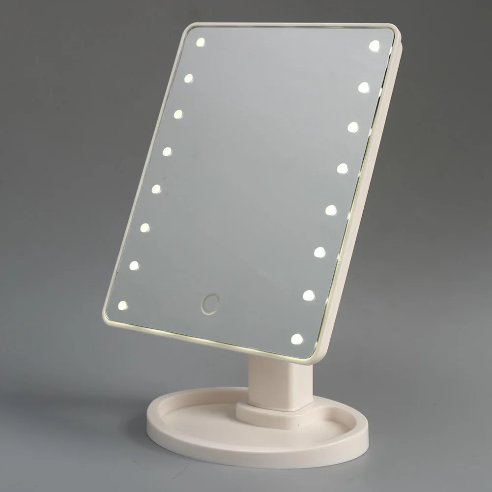

Hot Adjustable Brightness Girls 360 Degree Rotation 16LED Adjustable Touch Dimmable Desktop Cosmetic Makeup Mirror4