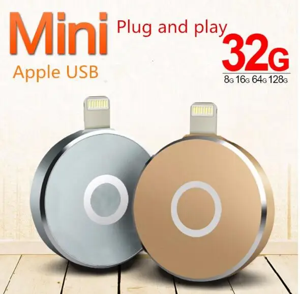 2016Hot Otg металлический круг для apple мобильный телефон usb флэш накопитель 8 ГБ 16 32 64