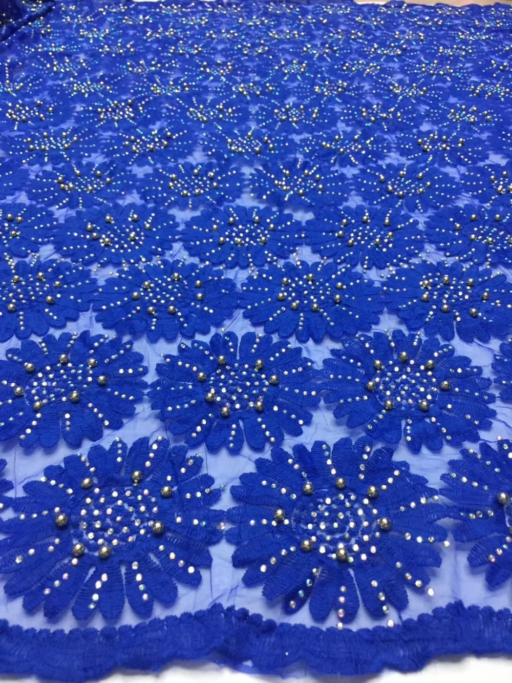 Free shipping 5 yards/set High quality African water soluble cord lace fabric with Rhinestones for wedding decoration | Дом и сад