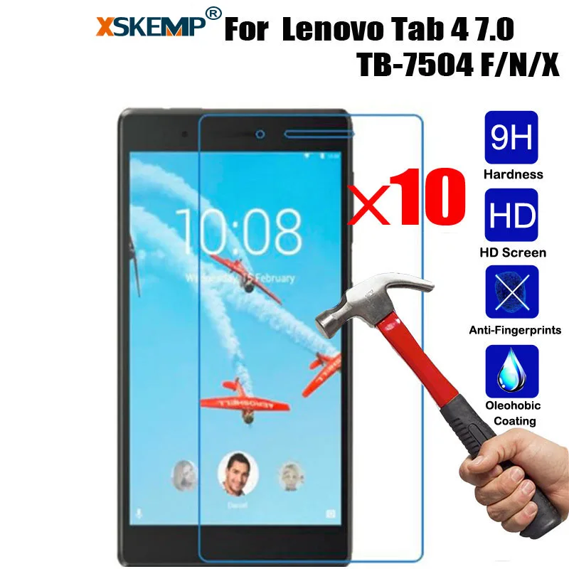 XSKEMP 10Pcs/Lot 9H Anti-Explosion Screen Protector For Lenovo Tab 4 7&quot TB-7504 F/N/X Tablet Anti-Scratch Tempered Glass Film |