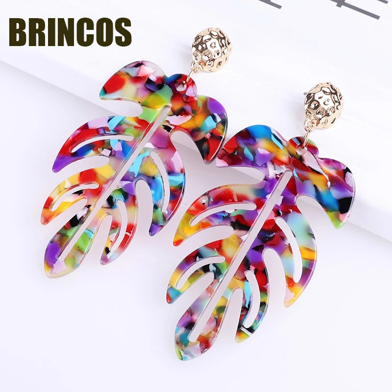 Acrylic earrings 2019 pearl gold statement korean drop jewelry vintage bohemian heart indian red blue ethnic for women | Украшения и