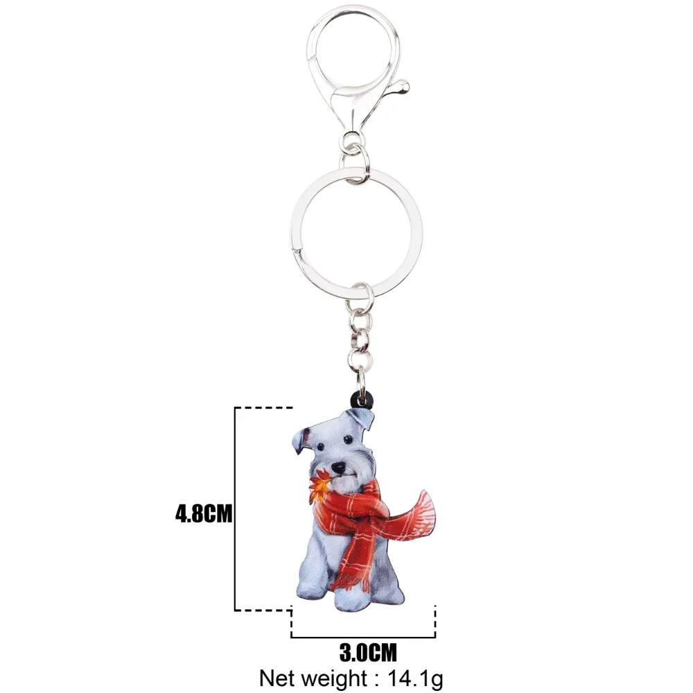 Милый акриловый шарф WEVENI собака шнауцера терьера брелок животные украшения для