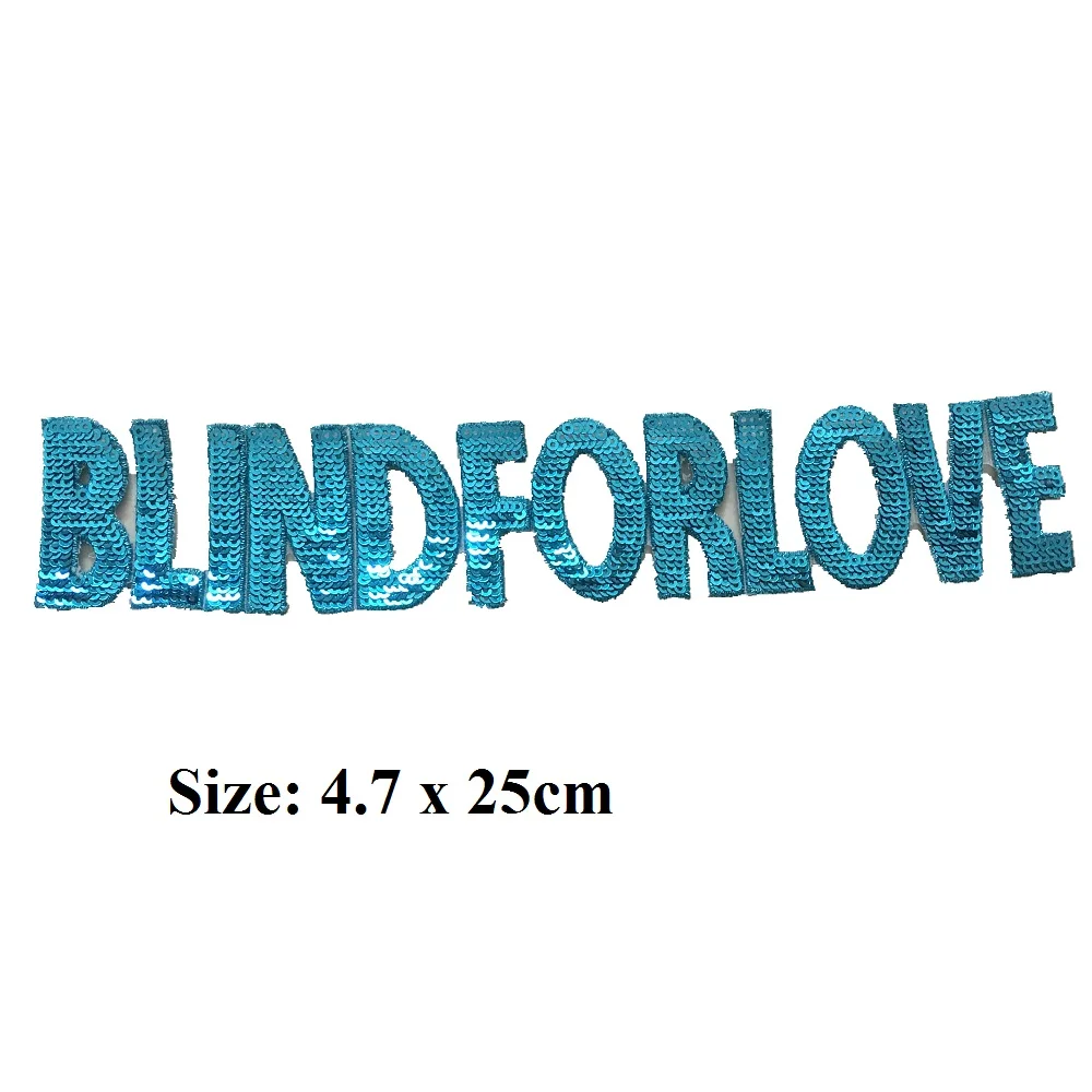 Наклейки для одежды с вышитыми полосками надписью BLIND FOR LOVE Голливуд|Заплатки| |