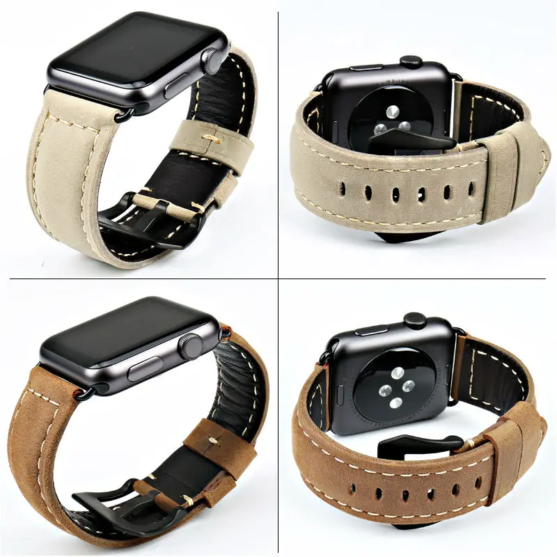 Кожаный ремешок MAIKES для Apple Watch 6 SE 5 4 3 2 1 38 мм 40 кожаный iwatch 44 42 Br|watchband for apple watch|watch