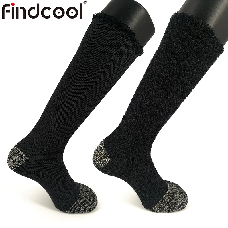 

Findcool полностью амортизирующие махровые супер толстые теплые носки из мериносовой шерсти для катания на лыжах для мужчин размера плюс