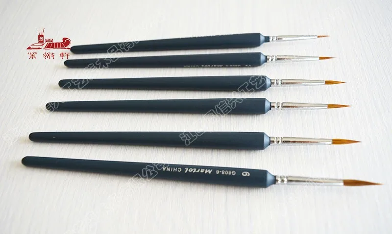 6 шт./компл. кисть цвета воды для волос короткое масло деревянных ручек краски