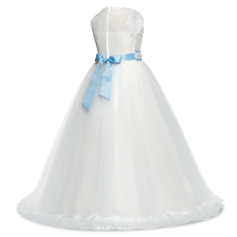 Летние кружевные платья для девушек девочек Свадебные Длинные платье элегантное