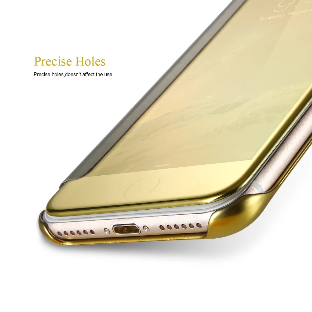 KISSCASE зеркальный флип чехол для iPhone 6 6S 7 8 Plus X 5 5S SE Роскошный ПК Huawei Mate 9 P8 P9 P10 Lite 2017