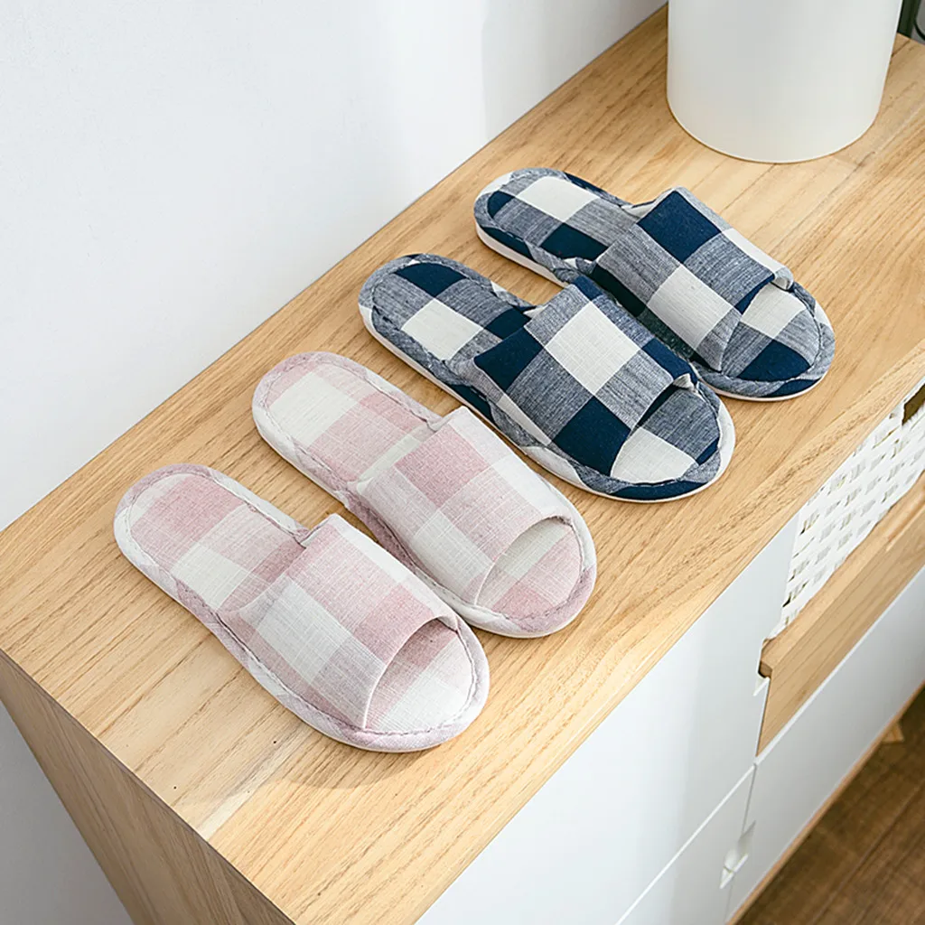 

SAGACE Men Slipper Fashion Men's Fashion Couples Casual Anti-slip Linen Home Indoor Open Shoes Slippers Big Size Comfort 2020