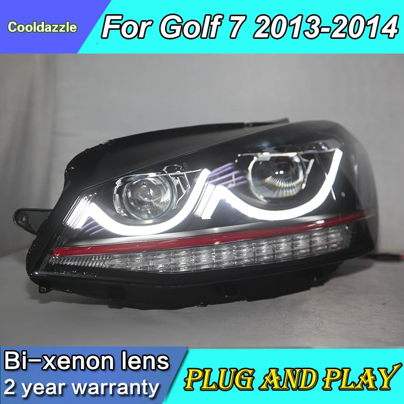 Фара для VOLKSWAGEN Golf 7 GTI Style 2013 2014 года фары с дневными ходовыми огнями | Автомобили и