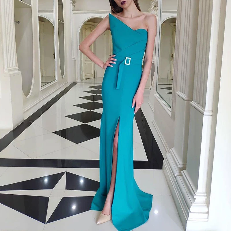 Женское вечернее платье макси Max Spri элегантное асимметричное без бретелек с