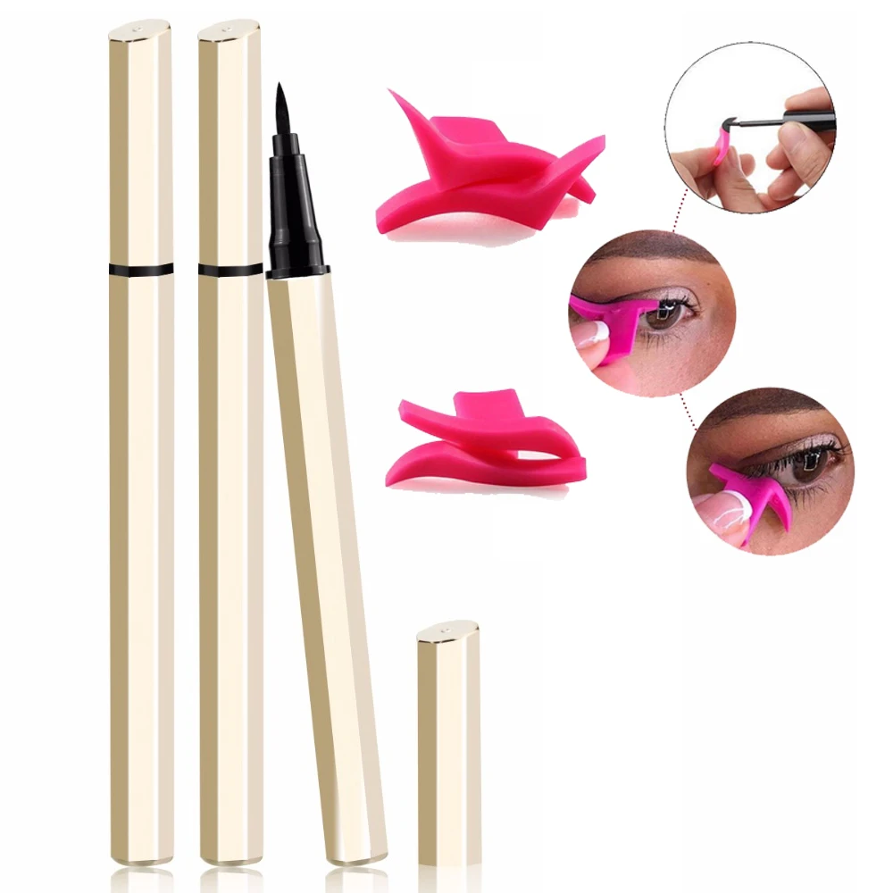 NAQIER New liquid Eyeliner Pen Black Waterproof Glitter Gold tube Makeup Eyes Liner stamps Cosmetic eyes tool |