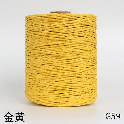 G59 1 рулон соломенной пряжи из рафии, пряжа для вязания вручную, летняя соломенная шляпа, сумки, подушки, корзины, материал ручного вязания, пряжа - Цвет: G59