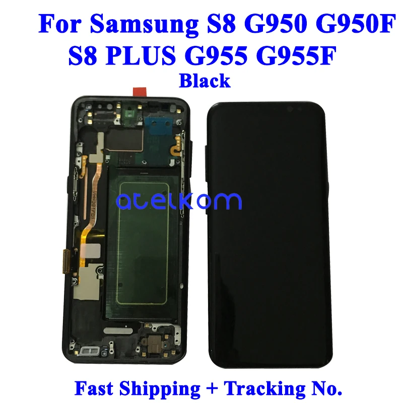 100% Оригинальный ЖК дисплей Super AMOLED для SAMSUNG S8 G950F Samsung экран с сенсорным