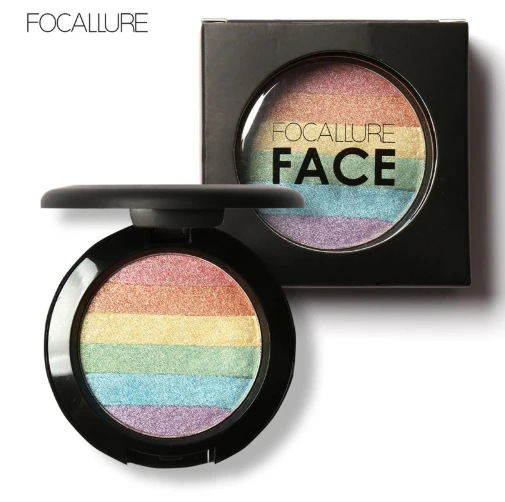 FOCALLURE Новый Радужный хайлайтер Макияж косметическая палитра румяна мерцающая