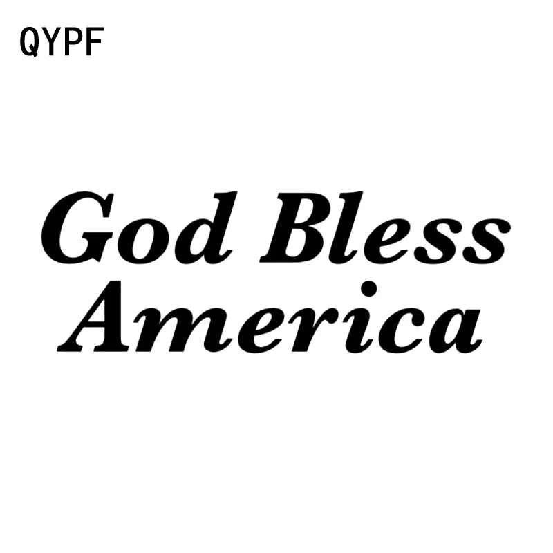 QYPF 16 2 см * 5 Мода Бог благословит Америку Виниловая наклейка для автомобиля черный