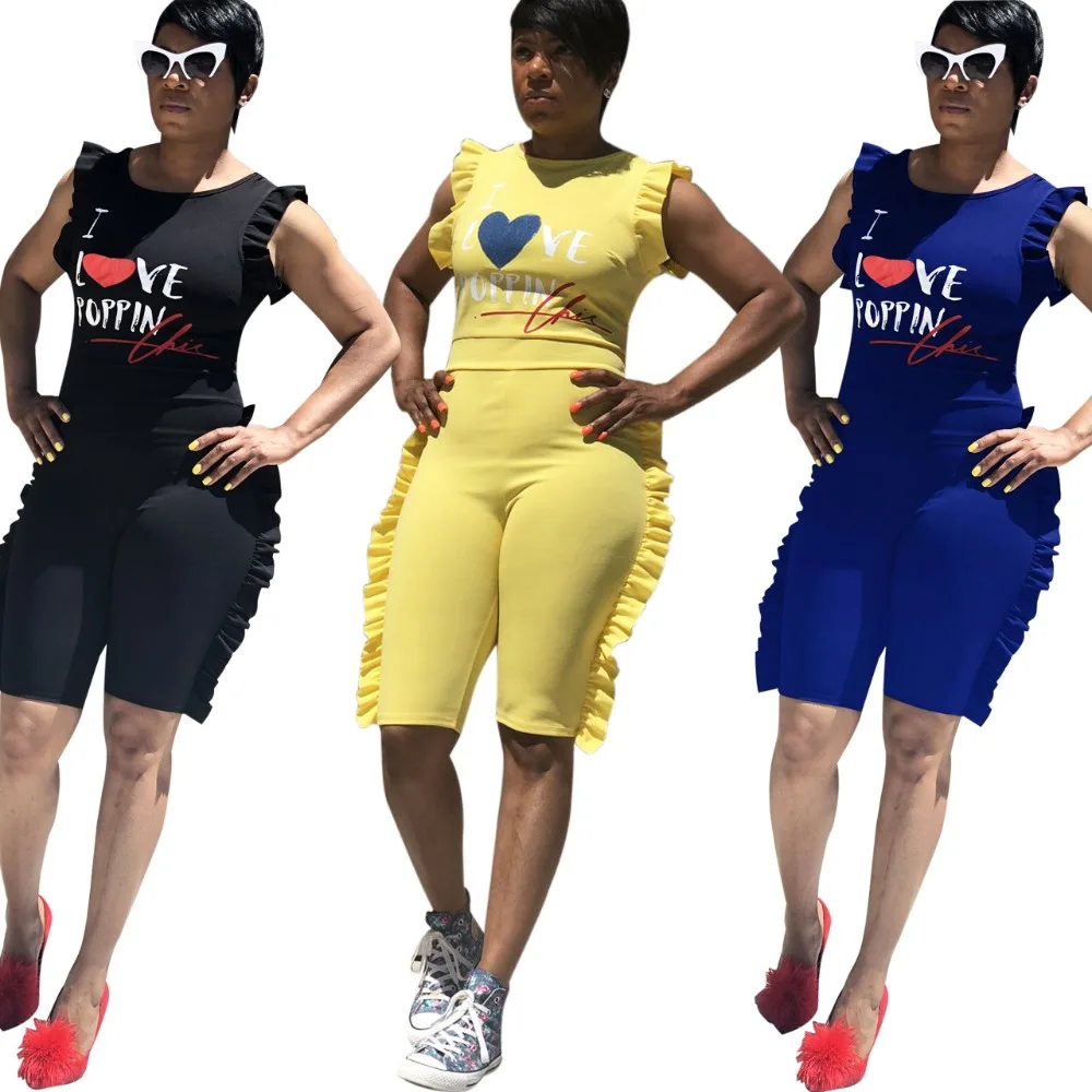 Оборкой до середины икры Длина Одна деталь Bodycon Playsuit Горячие Для женщин Письмо