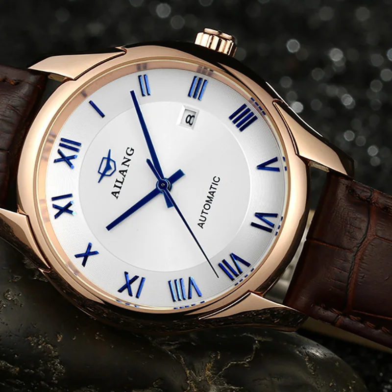 Мужские автоматические механические часы AILANG спортивные водонепроницаемые из