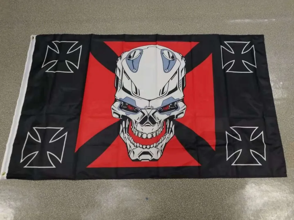 90*150 см машина Череп Кость Jolly roger пиратский флаг|Флаги баннеры и аксессуары| |