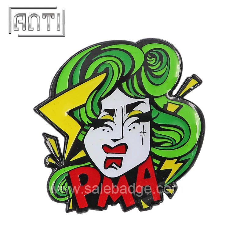 

Custom lapel pin modern woman high quality hard enamel Badge no MOQ