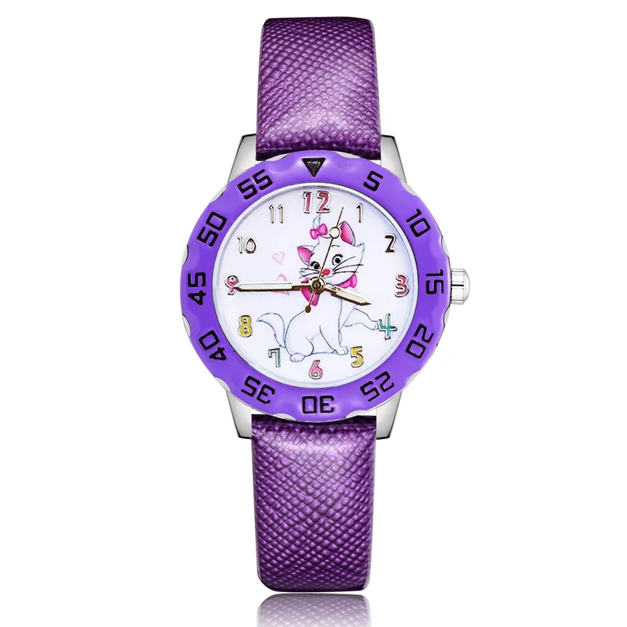 

Fashion Cute Pretty Cat Style Children's Kids Student Girls Boys Quartz Leather Wrist Watches Clcok JM36