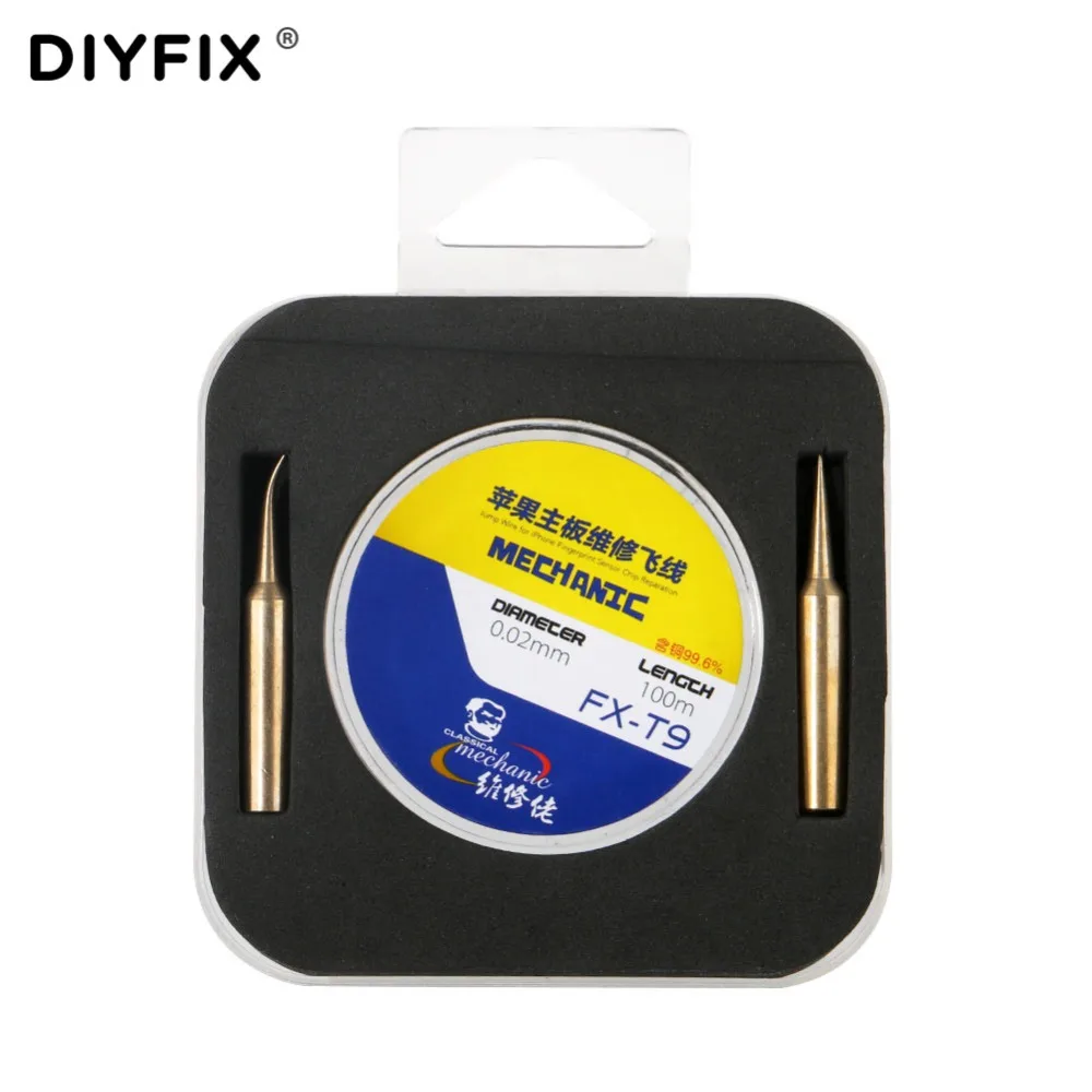 

DIYFIX Pure Copper Soldering Iron Tips 0.02mm PCB Link Wire Soldering Wire Welding Station Iron Tips for iPhone Maintenance Wire