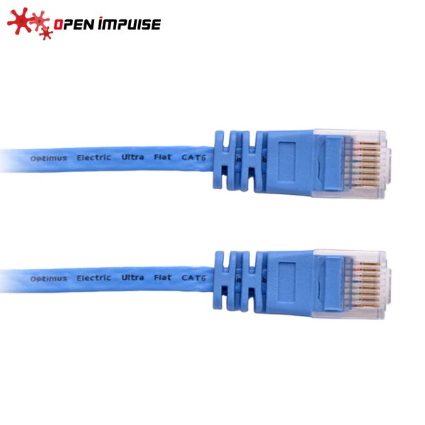Открытый Impulse 2 м/6 6 футов Ультра тонкий Плоский CAT6 UTP Ethernet Патч Кабель синий
