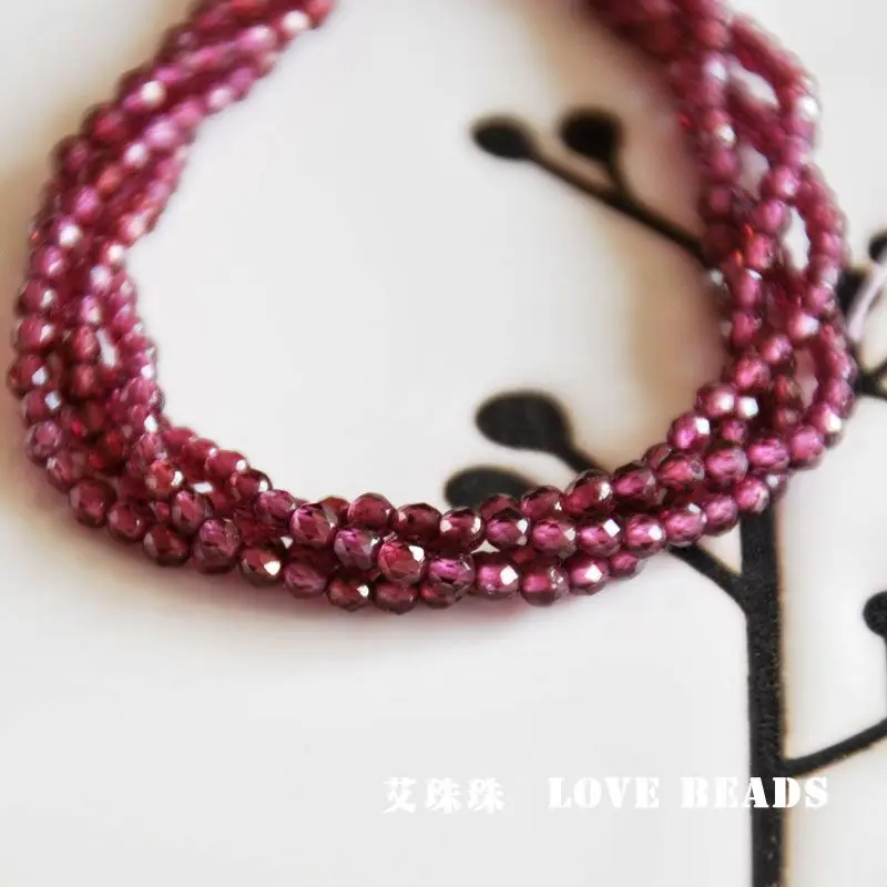 Оптовая продажа граненые бусины из натурального фиолетового Граната 2 мм/3 мм 7 5