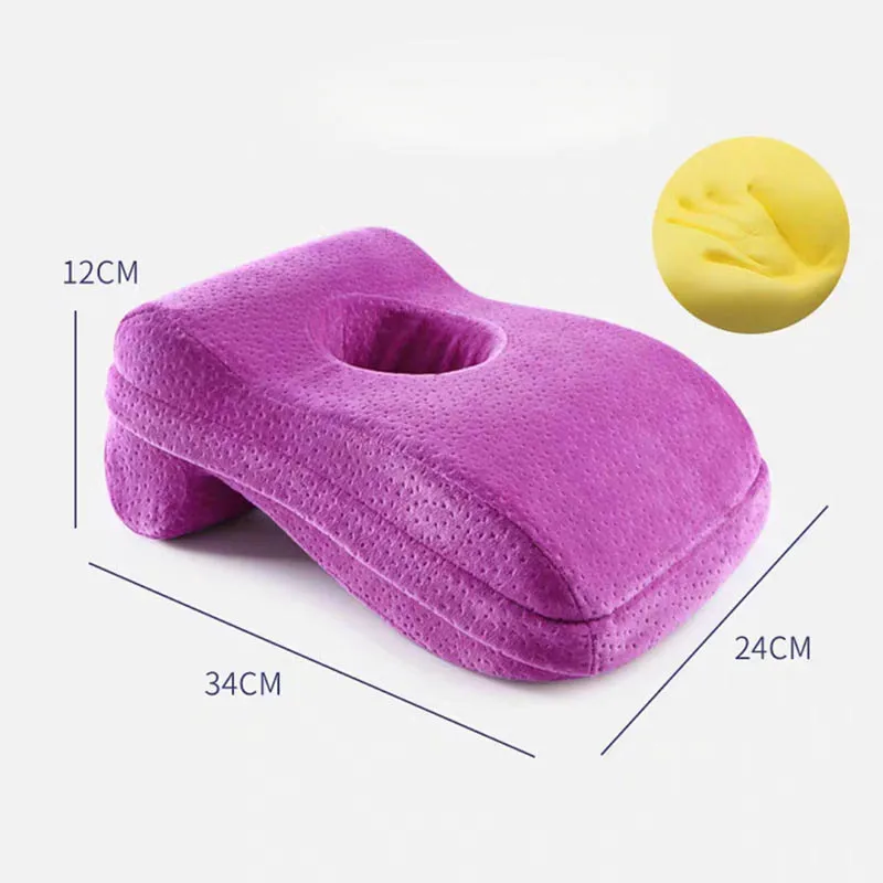 Purple Подушка для сна для офиса, школы, медленный отскок, дышащая с отверстием, поясничная поддержка для офисного стула - Цвет: Purple