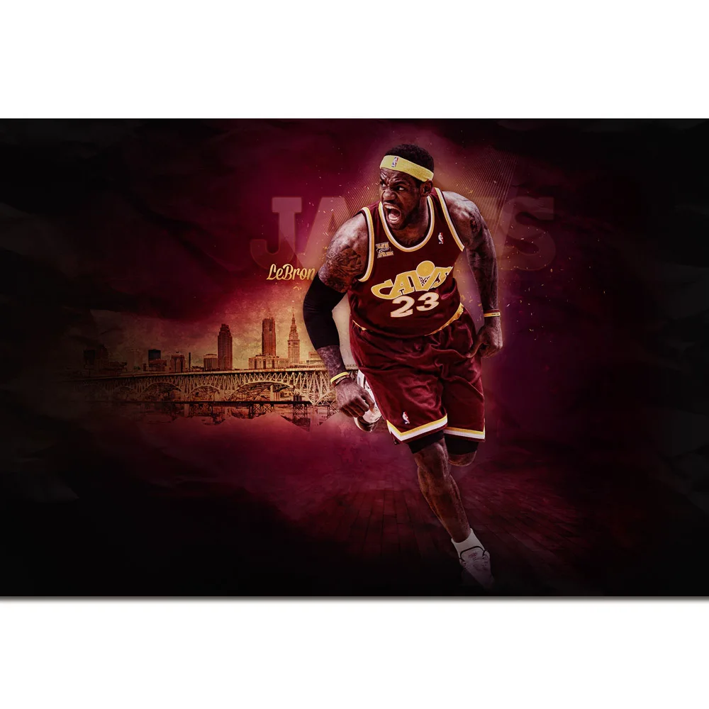 Lebron James Basketball Star Art шелковая ткань принты 32*48 дюймов настенные декоративные
