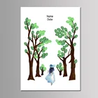 Новый дизайн 30x40 см красивая девочка отпечаток пальца дерево гостевая книга для детей на день рождения вечерние Детские события DIY подарок холст живопись