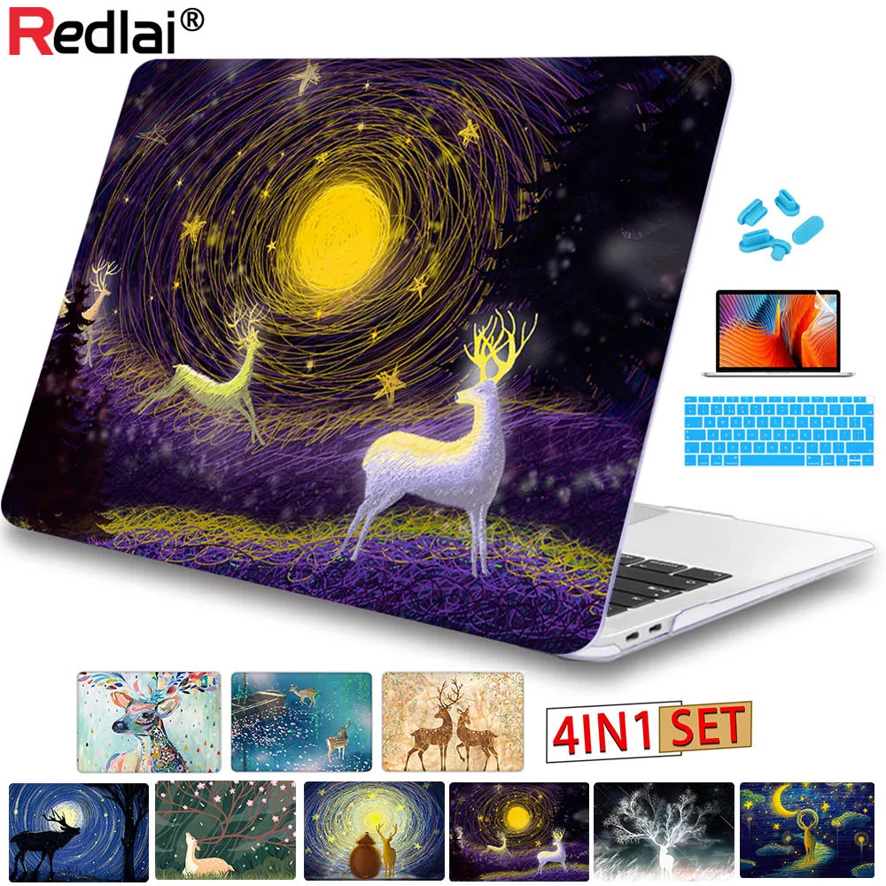 Чехол Redlai с прозрачным кристаллом для Macbook Air, 13 дюймов, A1932, для apple macbook Pro, 13, 16 дюймов, сенсорная панель,, retina, A2159, A2141