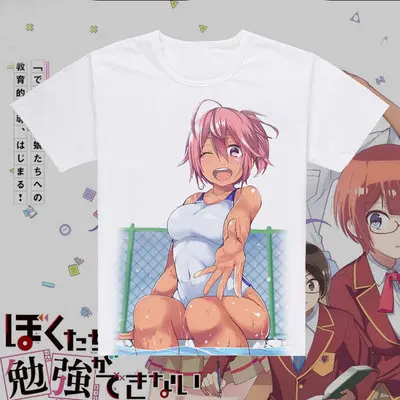 Футболка Bokutachi wa Benkyou ga Dekinai мы никогда не учимся футболка Аниме Косплей юбилега