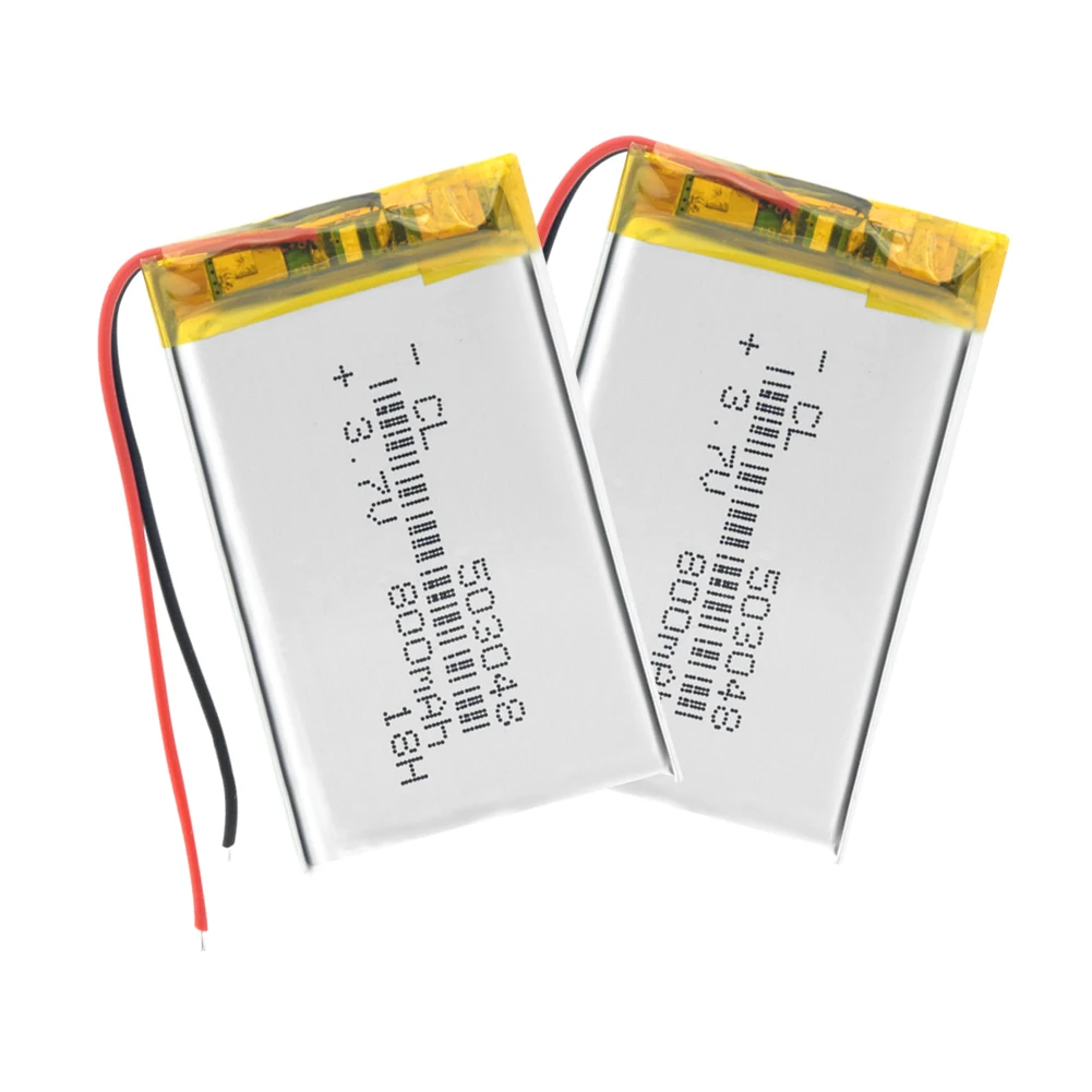 2Pcs Перезаряжаемый 3,7 V 503048 053048 800MAH литий-полимерный аккумулятор для MP3 MP4 Bluetooth gps Беспроводная стереогарнитура планшет батарея - Цвет: 2Pcs
