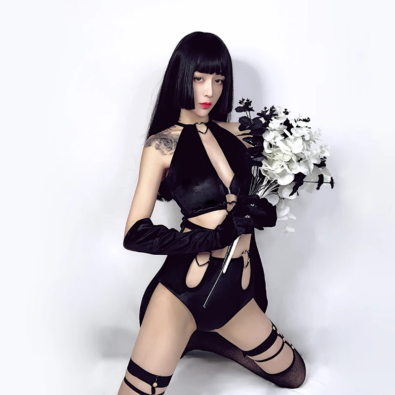 Женские костюмы для джазовых танцев шорты соблазнительное черное облегающее