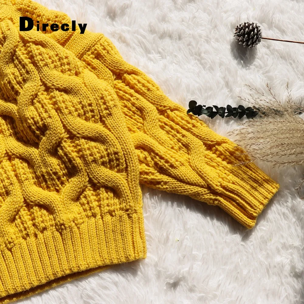 

Direcly T2018 Thick Turtleneck Warm Women Sweater Autumn Winter Knitted Femme Pull High Elasticity Soft Female Pullovers Sweater