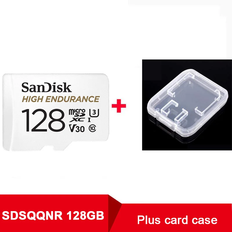 SanDisk карта памяти MicroSD карта памяти высокая выносливость MicroSD 32 Гб 64 Гб 128 ГБ до 100 м/с TF карта C10 U3 V30 Cartao De Memoria флешка - Емкость: SQQNR-128G-Plus-case
