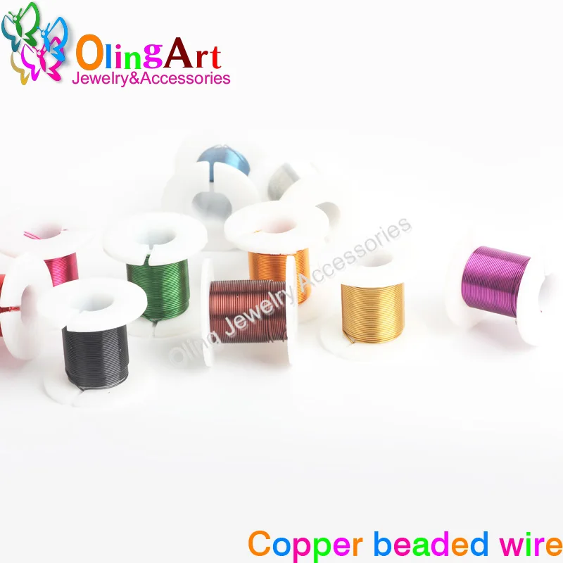 

OlingArt 0.3mm*3yd 12 spools Copper wire plating mixed multicolor beaded DIY earrings Bracelet choker necklace jewelry making