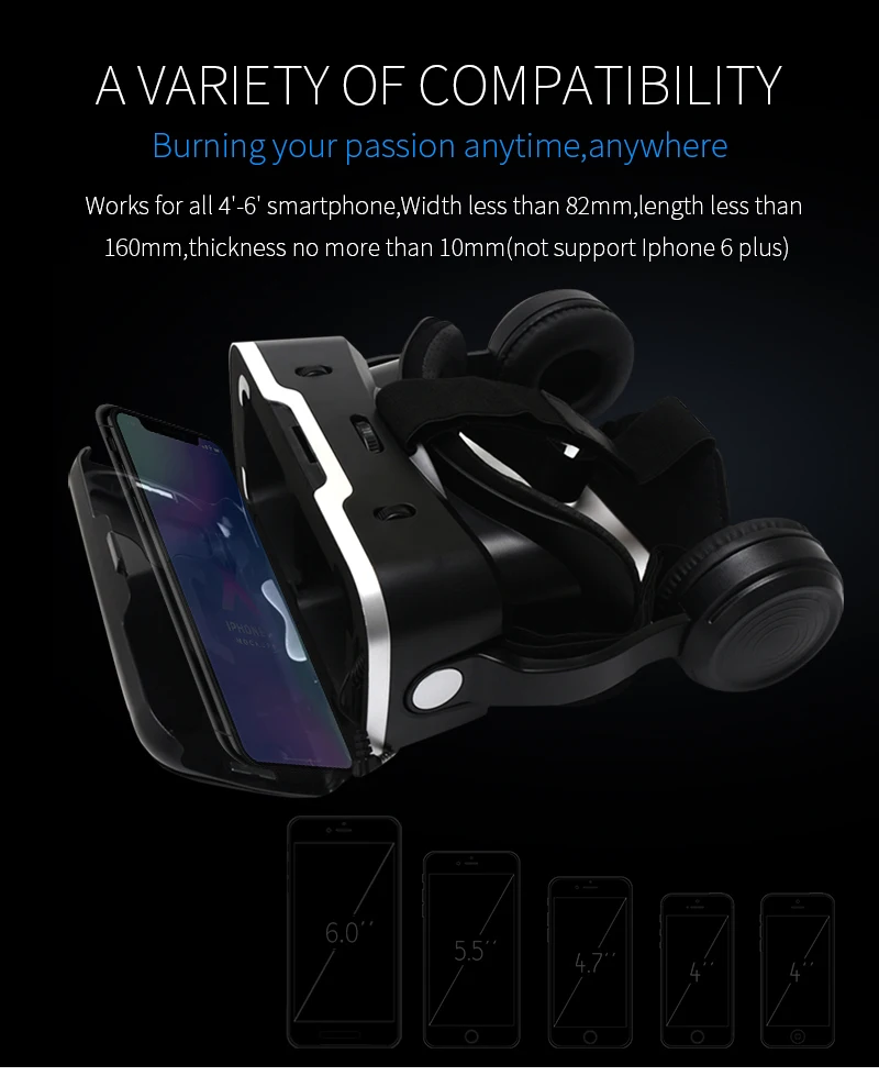 VR гарнитура Shinecon 6,0 Pro стерео Виртуальная реальность смартфон 3D очки Google VR гарнитура с контроллером для Android