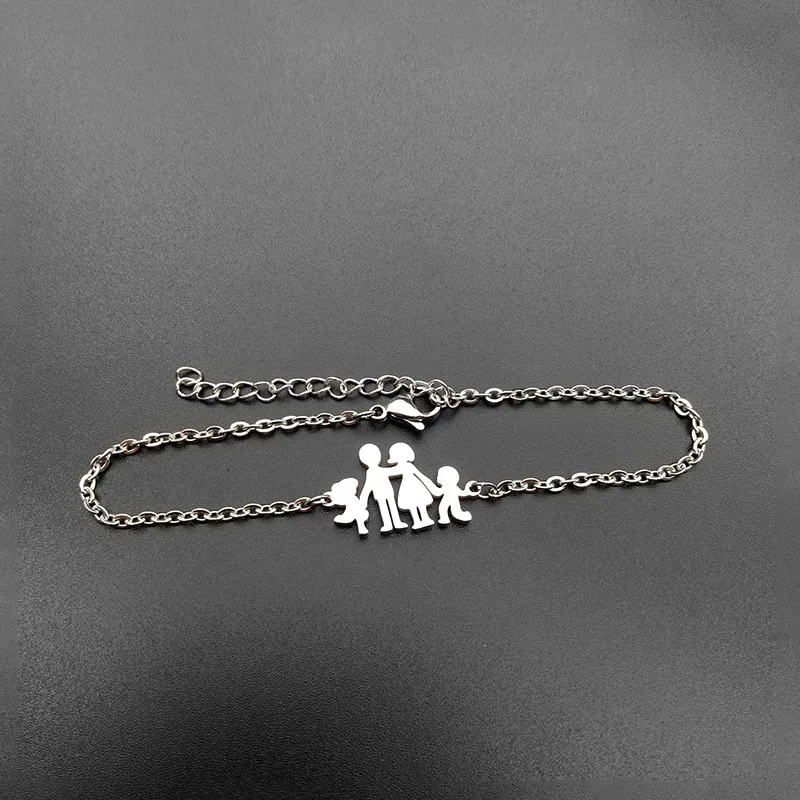 Золотой серебряный цвет нержавеющая сталь семейные браслеты для женщин дети