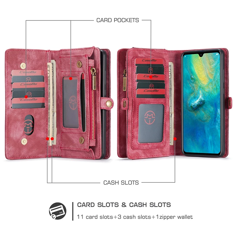 Для Coque huawei mate 20 P30 Pro Роскошный кошелек на молнии Магнитный чехол из натуральной кожи чехол для huawei mate 20 P20 Pro Lite