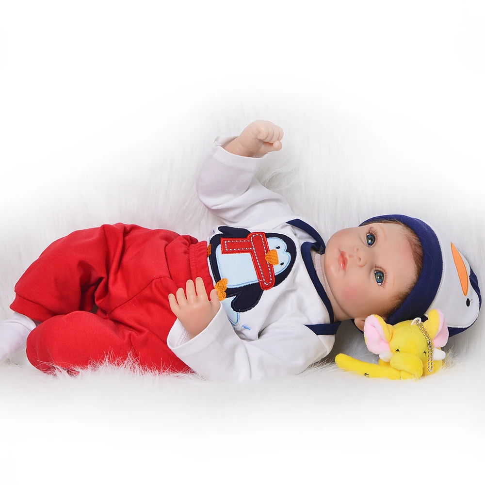 22 дюймов реалистичные силиконовые виниловые Reborn куклы Bebe 55 см Ткань тело