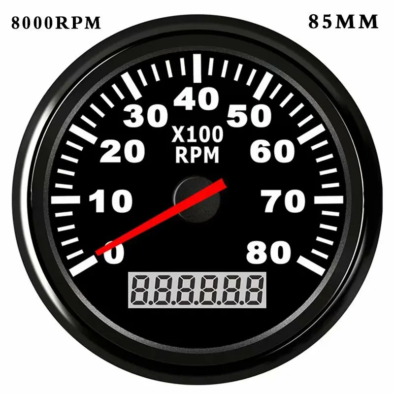 8000 rpm 85 мм/52 мм лодочный тахометр с ЖК-дисплеем 4000/6000/8000 об/мин Тахометр для дизельного бензинового двигателя Морской автомобиль Тахометр - Цвет: 8000 rpm