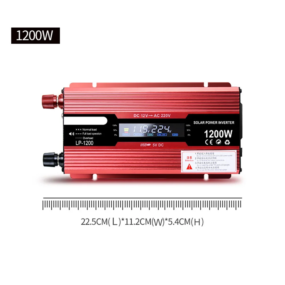 Солнечный автомобиль Мощность инвертор DC12V к AC220V VoltageTransformer Мощность Инвертор автомобильный преобразователь источник адаптер Светодиодный Дисплей