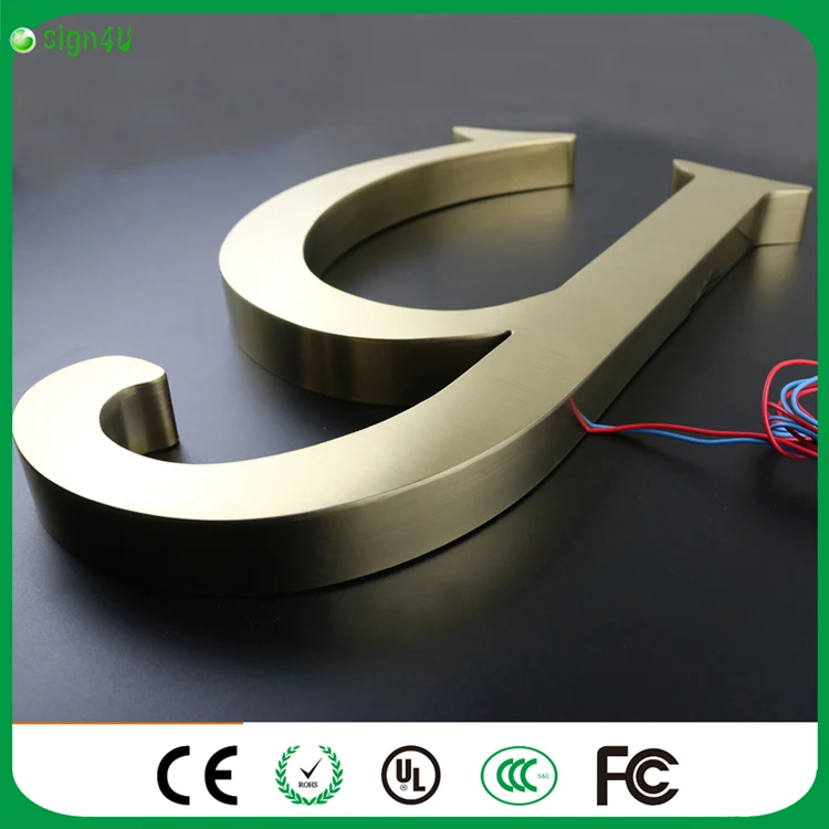 Пользовательский 3d нержавеющей стали письма знак металлические буквы знак|sign