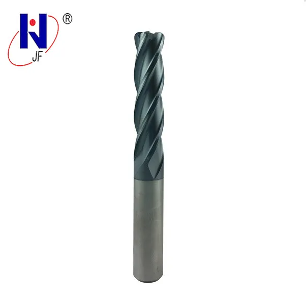 

JF PT покрытие гес serisr 4R0.5*16 * D4 * 100 * 4F Твердосплавные 4 флейты Угловой радиус концевые фрезы HRC70 для твердой стали