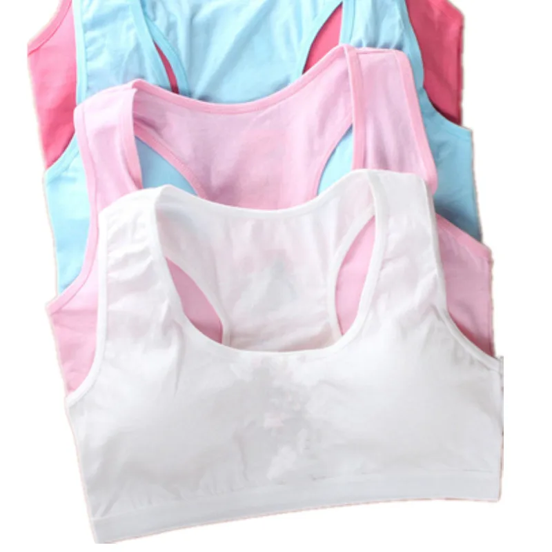 5 шт. хлопковые детские бюстгальтеры для девушек однотонное нижнее белье девочек