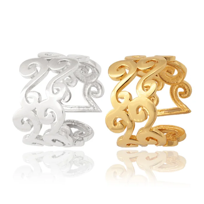 Романтическое кольцо-прокрутка золотого цвета с регулируемым размером модные