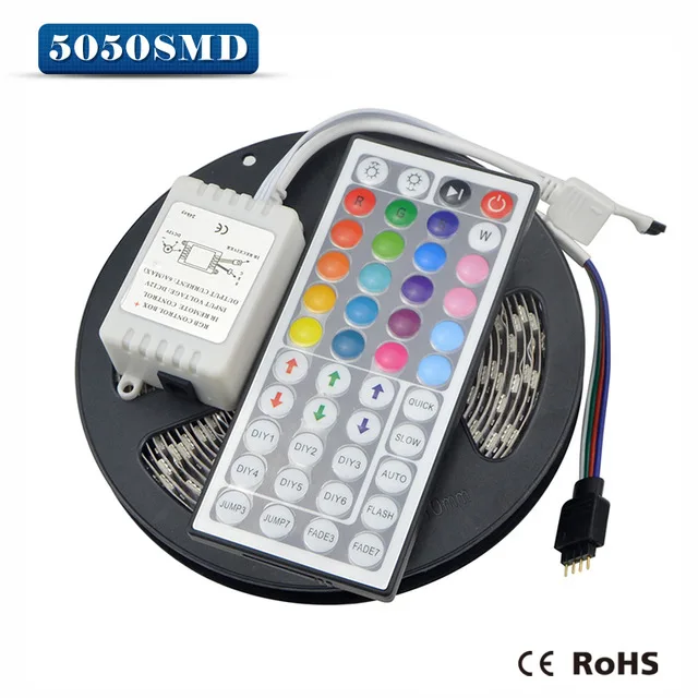 Дешево Новый 5 м Гибкая RGB светодиодный светильник полосы 16ft 5050 SMD 300 не обладает